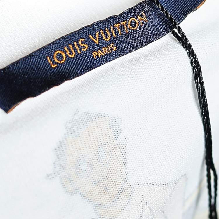 Pre Owned Louis Vuitton White Printed Cotton Short Sleeve T-Shirt M