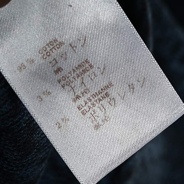 Pre Owned Louis Vuitton Blue Pattered Cotton Logo Patch Detailed Hoodie L 