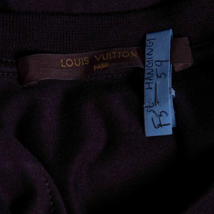 مملوكة مسبقًا Louis Vuitton Black Cotton Logo Patch Appliqued Short Sleeve T-Shirt L