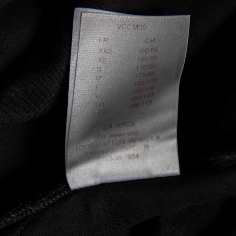 مملوكة مسبقًا Louis Vuitton Black Cotton Logo Patch Appliqued Short Sleeve T-Shirt L