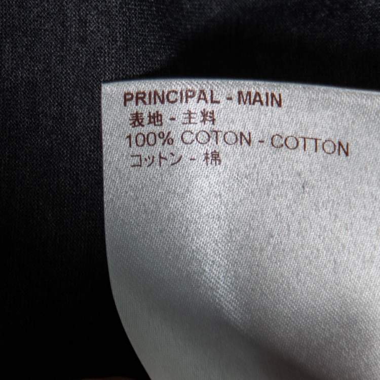 Pre Owned Louis Vuitton Grey Cotton Contrast Rib Detailed Crew Neck T-Shirt L