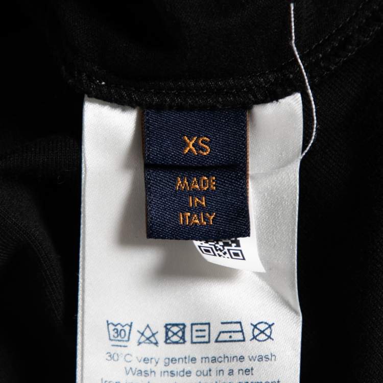 Pre Owned Louis Vuitton Black LV Stitch Cotton Short Sleeve T-Shirt XS