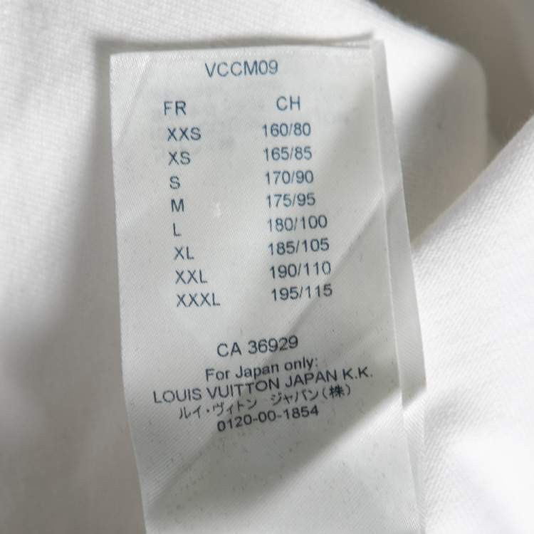 Pre Owned Louis Vuitton White Cotton LV Pendant Crew Neck Short Sleeve T-shirt XS