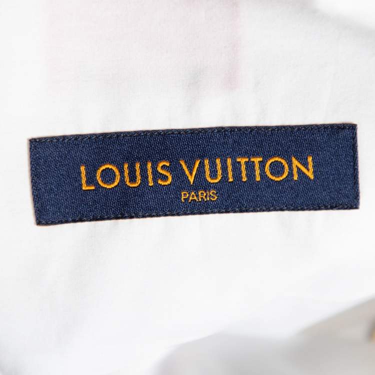 Pre Owned Louis Vuitton White Cotton Printed Long Sleeve Shirt XL