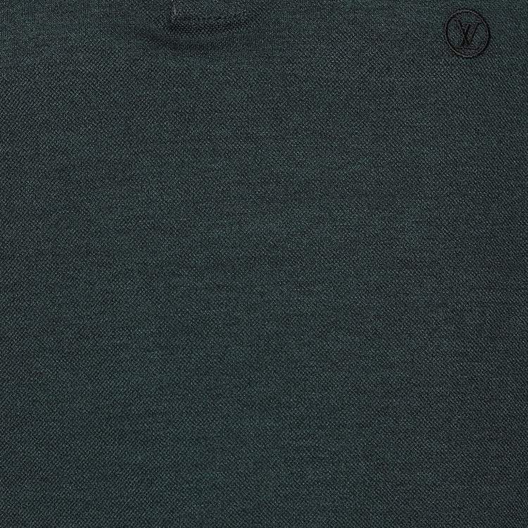 Pre Owned Louis Vuitton Green Cotton Pique Polo T-Shirt L