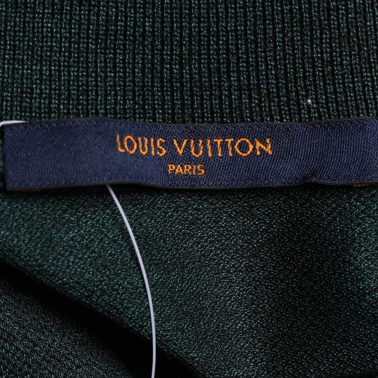 Pre Owned Louis Vuitton Green Cotton Pique Polo T-Shirt L