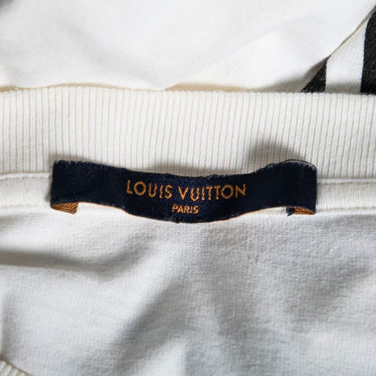 Pre Owned Louis Vuitton White Cotton Smoke Printed T-Shirt S