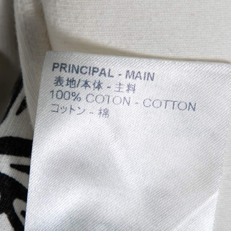 Pre Owned Louis Vuitton White Cotton Smoke Printed T-Shirt S
