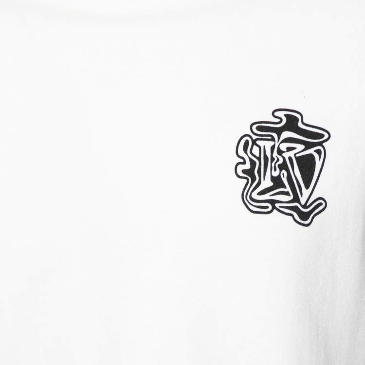 Pre Owned Louis Vuitton White Cotton Smoke Printed T-Shirt S
