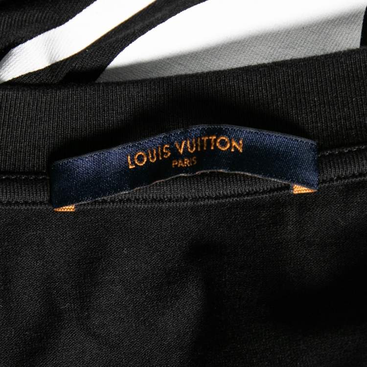 Pre Owned Louis Vuitton Black Cotton Smoke Printed T-Shirt S