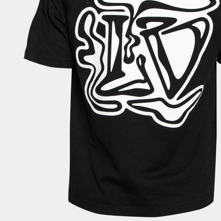Pre Owned Louis Vuitton Black Cotton Smoke Printed T-Shirt S