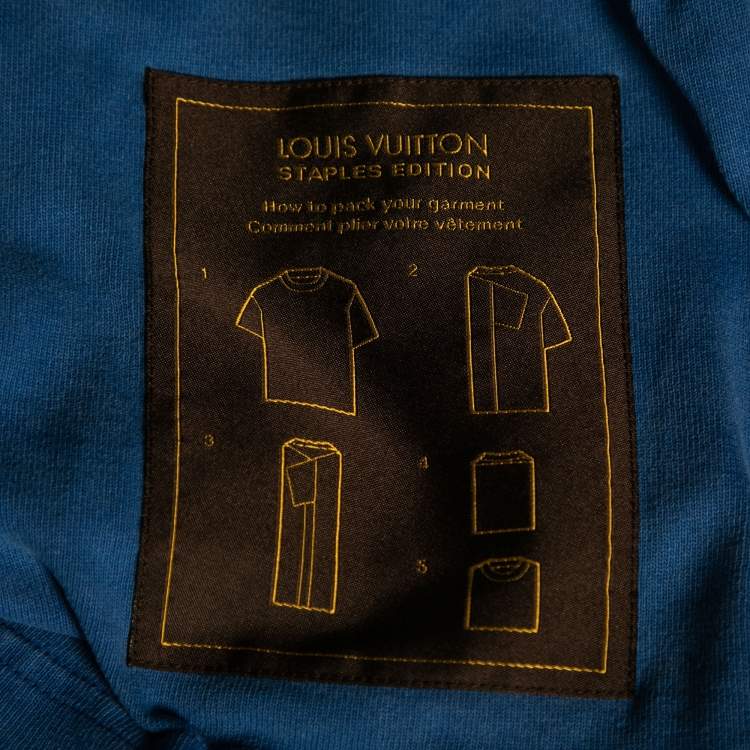 Pre Owned Louis Vuitton Blue Cotton Inside Out Short Sleeve Crew Neck T-Shirt M