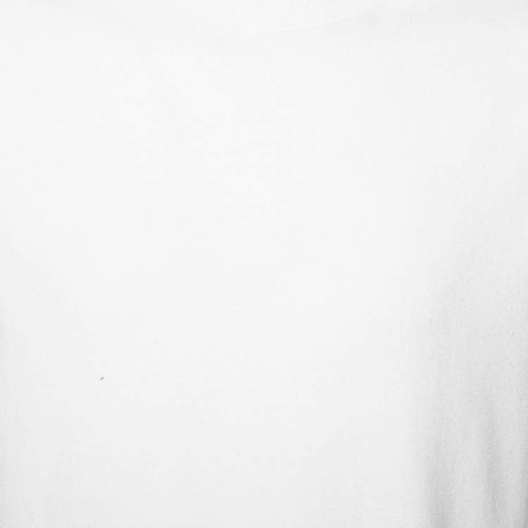 Pre Owned Louis Vuitton White Cotton Inside Out Short Sleeve Crew Neck T-Shirt M
