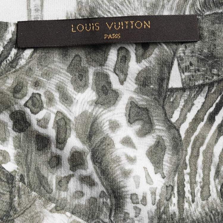 Pre Owned Louis Vuitton x Chapman Brothers White & Green Animals Print T-Shirt L