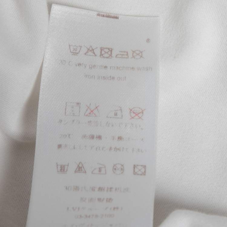 Pre Owned Louis Vuitton White Cotton Wardrobe Printed Crew Neck T-Shirt M