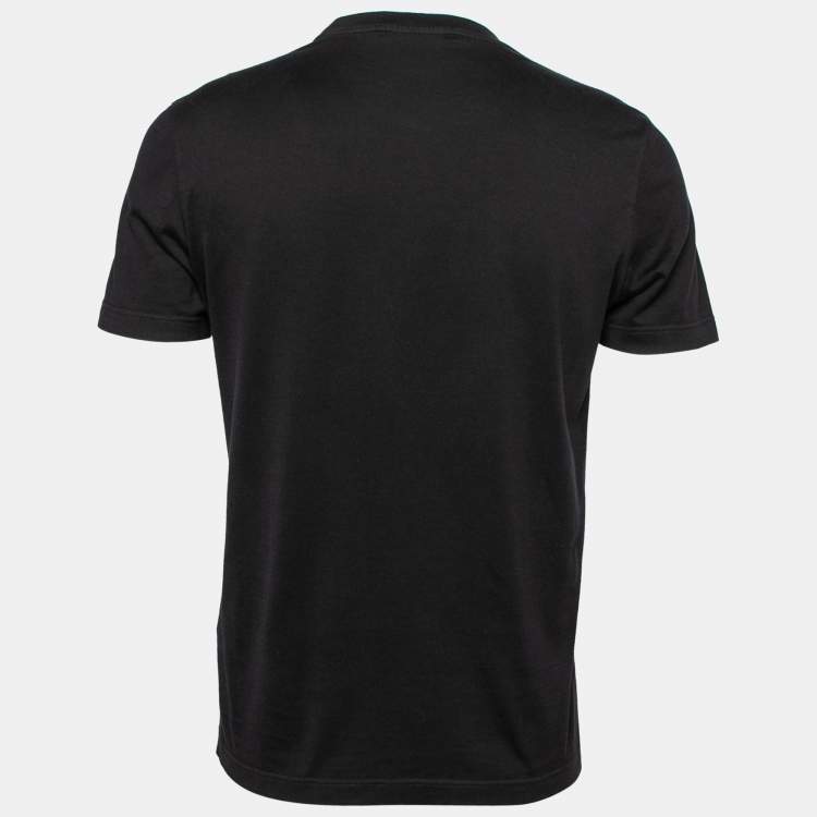 Louis Vuitton Black Cotton Logo Embroidered Short Sleeve T-Shirt S