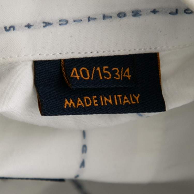 Pre Owned Louis Vuitton White Cotton Logo Embroidered Button Front Shirt L