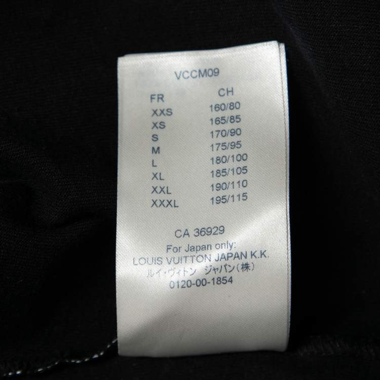 Pre Owned Louis Vuitton Black All-Over Logo Print Cotton Short Sleeve T-Shirt M