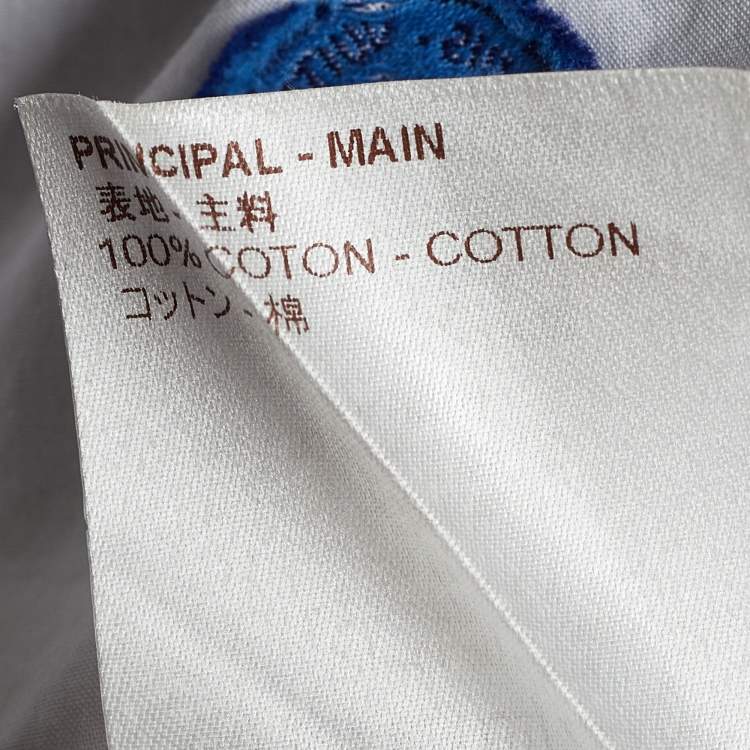 Pre Owned Louis Vuitton White Logo Print Cotton Button Front Shirt S
