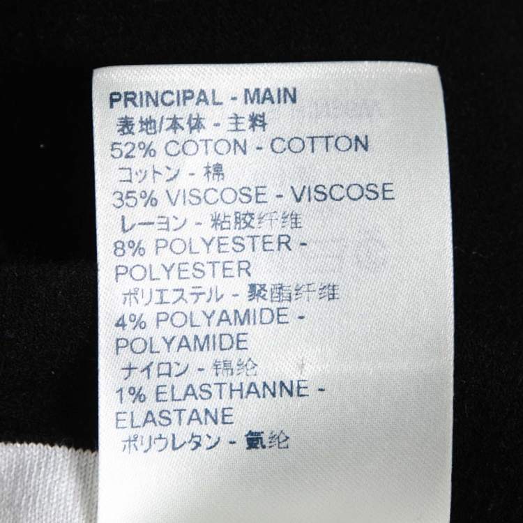 Pre Owned Louis Vuitton Black Cotton Graphic Intarsia Crew Neck T-Shirt L