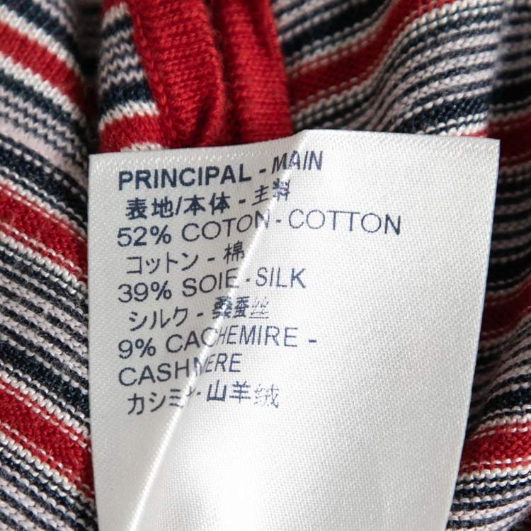 Pre Owned Louis Vuitton Red Striped Cotton Zip Polo T-Shirt 4XL