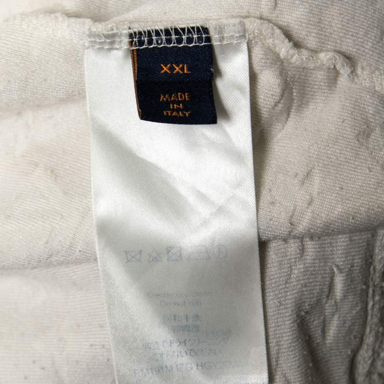 Pre Owned Louis Vuitton White Monogram Cotton Toweling T-Shirt XXL