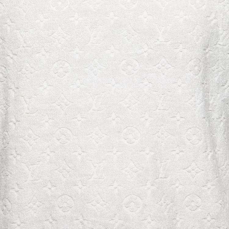 Pre Owned Louis Vuitton White Monogram Cotton Toweling T-Shirt XXL