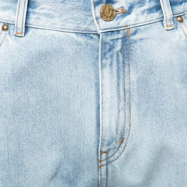 Pre Owned Louis Vuitton Light Blue Denim Jeans L Waist 34
