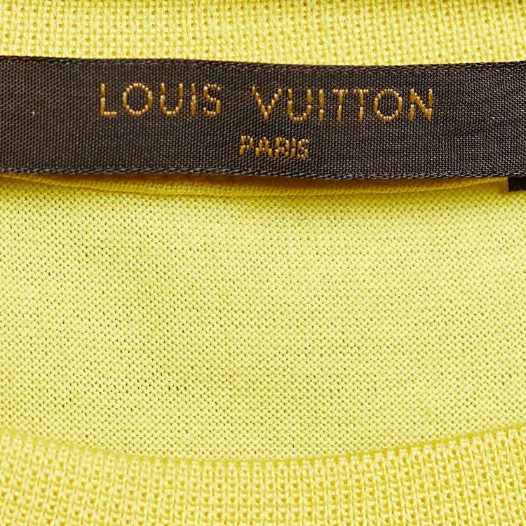 Pre Owned Louis Vuitton Yellow Jersey Crew Neck T-Shirt S