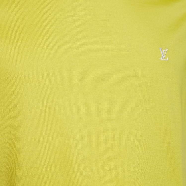 Pre Owned Louis Vuitton Yellow Jersey Crew Neck T-Shirt S