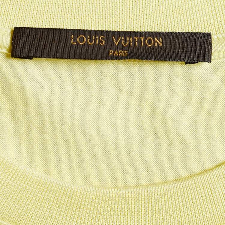 Pre Owned Louis Vuitton Pale Yellow Jersey Crew Neck T-Shirt S