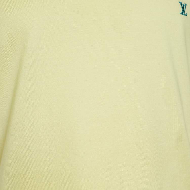 Pre Owned Louis Vuitton Pale Yellow Jersey Crew Neck T-Shirt S