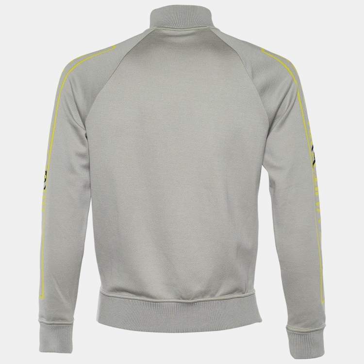 Pre Owned Louis Vuitton Grey Jacquard Gravity Raglan Sleeve Sweatshirt S