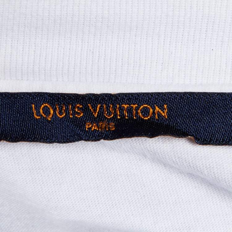 Pre Owned Louis Vuitton White Not Home Print Cotton Plain Rainbow Crew Neck T-Shirt XL