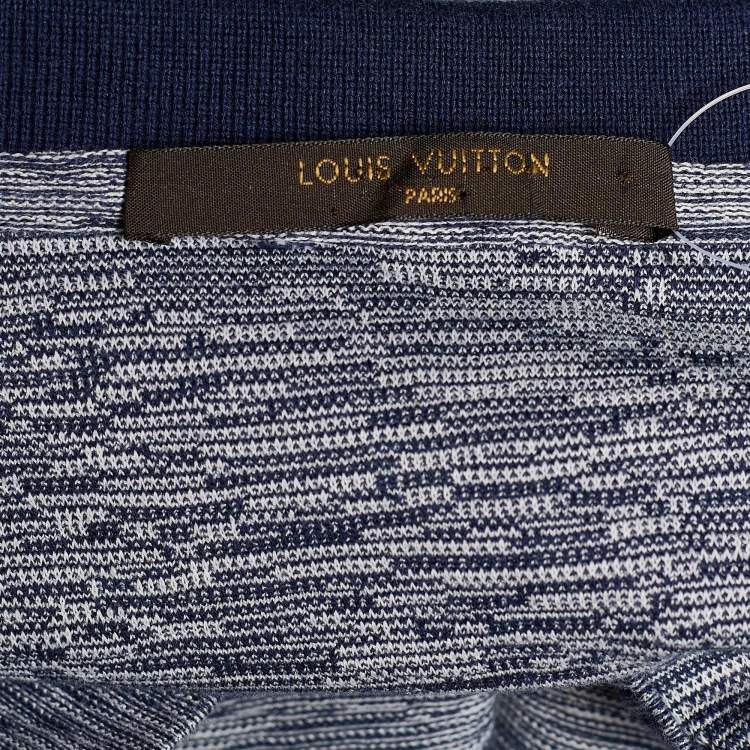 Pre Owned Louis Vuitton Navy Blue Epi Pattern Cotton Polo T-Shirt XL