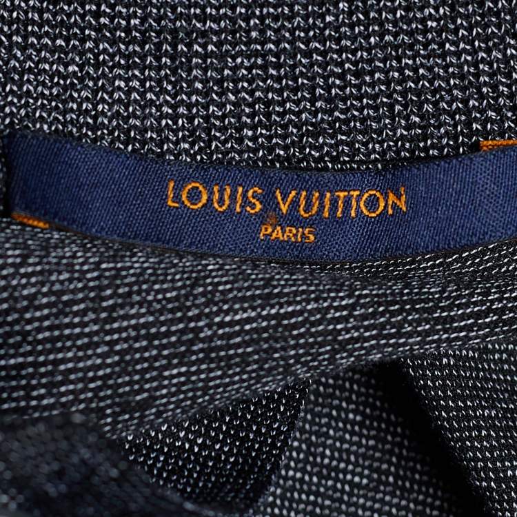 مملوكة مسبقًا Louis Vuitton Black Textured Cotton Logo Detail Polo T-Shirt XL