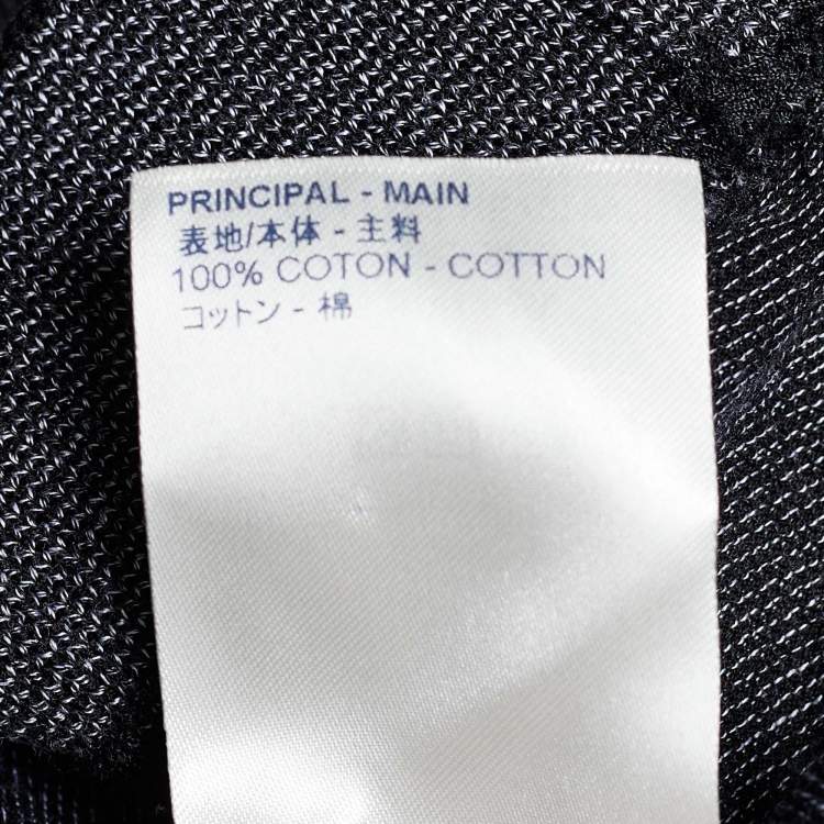 مملوكة مسبقًا Louis Vuitton Black Textured Cotton Logo Detail Polo T-Shirt XL