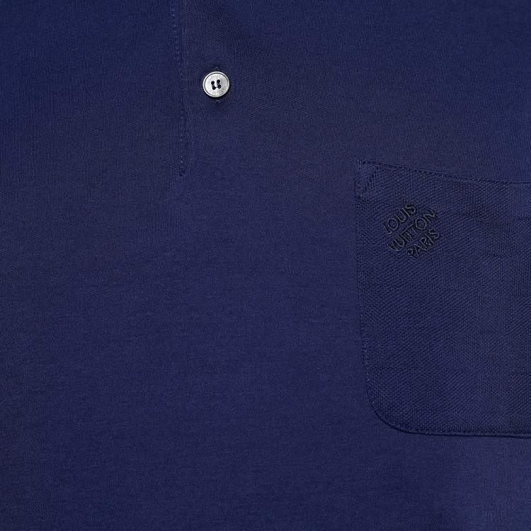 مملوكة مسبقًا Louis Vuitton Navy Blue Cotton Polo T-Shirt L