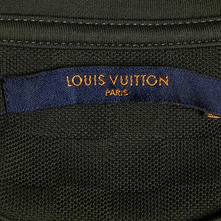 مملوكة مسبقًا Louis Vuitton Dark Green Cotton Damier Pocket Detail Crew Neck T-Shirt XL