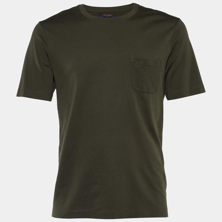 Louis Vuitton Military Green Cotton Damier Pocket Crewneck T-Shirt L Louis  Vuitton | The Luxury Closet