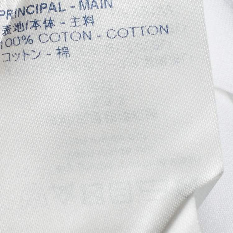 Pre Owned Louis Vuitton White Jersey Upside Down Logo Print T-Shirt L