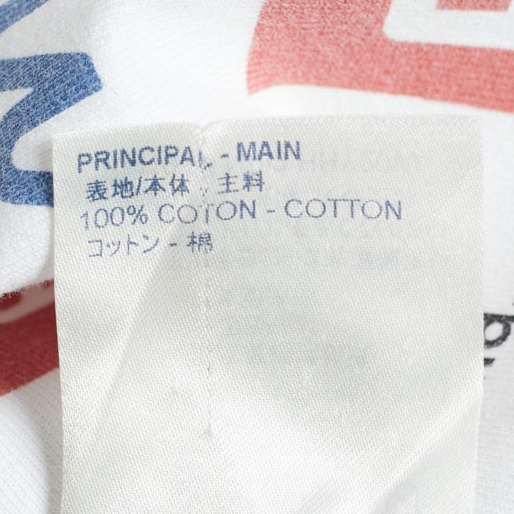 Pre Owned Louis Vuitton White Jersey All Over Logo Print Crewneck T-Shirt XL
