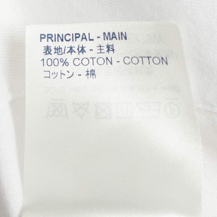 Pre Owned Louis Vuitton White Jersey Logo Embroidered High Neck T-Shirt L