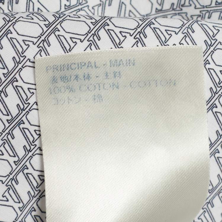 Pre Owned Louis Vuitton White Monogram Print Poplin Button Front Shirt L