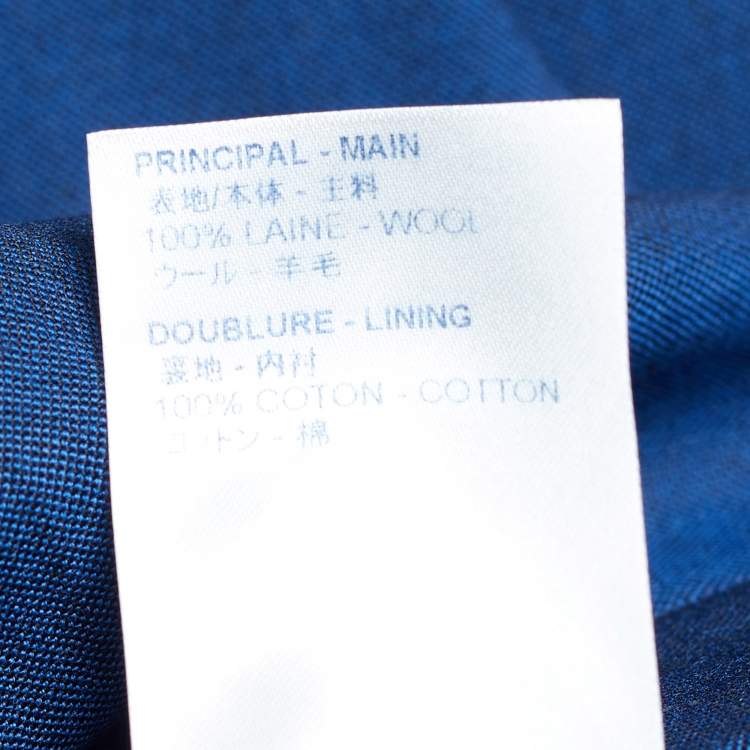 Pre Owned Louis Vuitton Navy Blue Wool Tailored Pants M/Waist - 35"