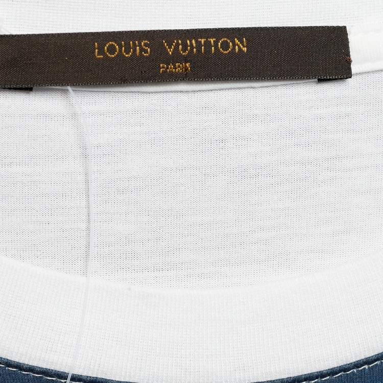 Pre Owned Louis Vuitton x Chapman Brothers White Jersey Lion Velour Print T-Shirt L