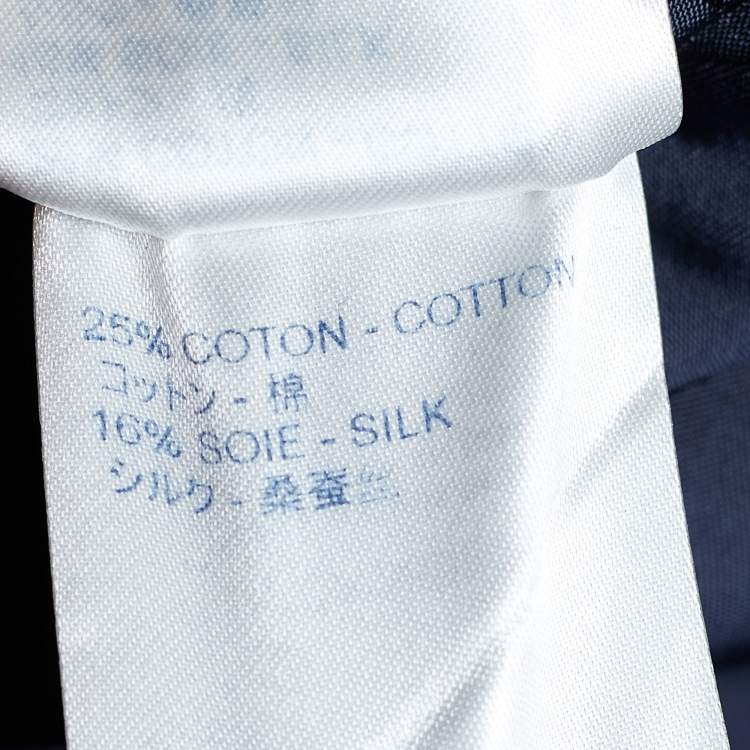 مملوكة مسبقًا Louis Vuitton Blue & Grey Wool Button Front Coat M
