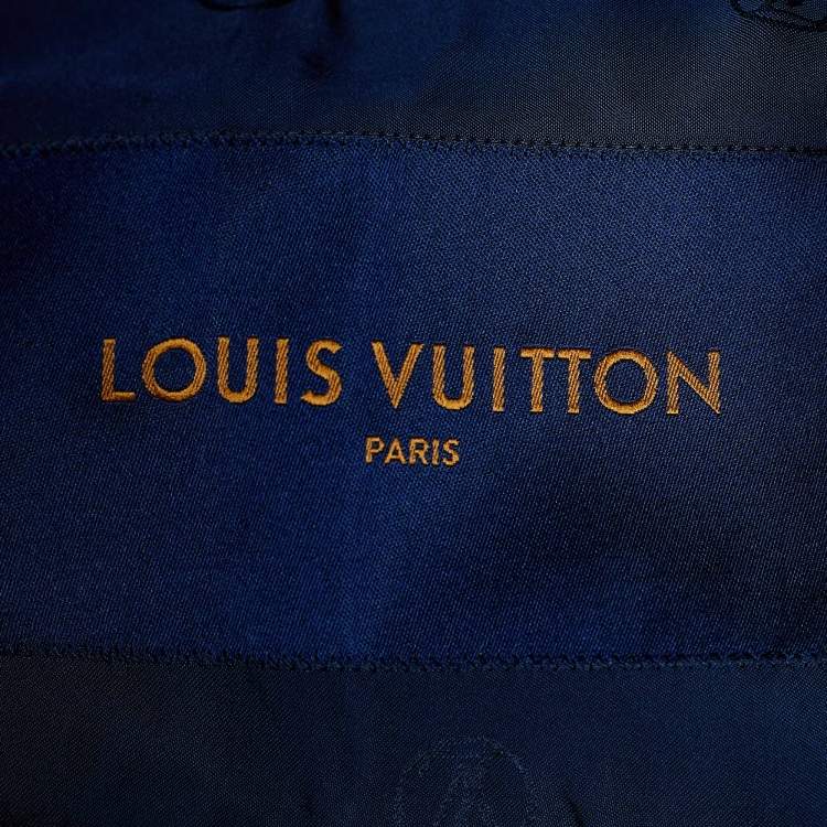 مملوكة مسبقًا Louis Vuitton Blue & Grey Wool Button Front Coat M