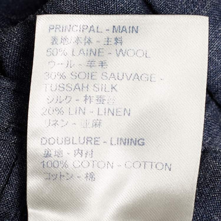 Pre Owned Louis Vuitton Indigo Wool Blend Elasticized Waist Trousers L
