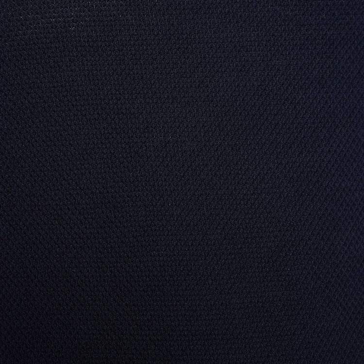 Pre Owned Louis Vuitton Navy Blue Textured Cotton & Silk Knit Jumper L